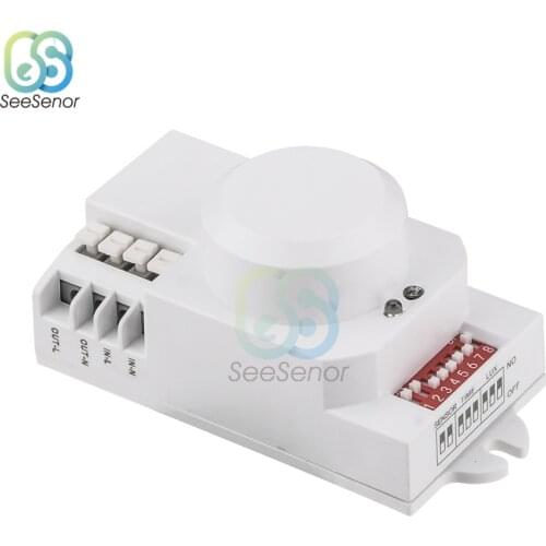 5.8GHz LED Microwave Radar Sensor Light Switch Human Body Motion Induction Sensor Controller Switch AC85-250V 220V