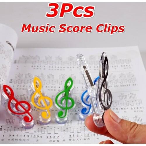 3Pcs/set Book Paper Sheet Clips Steel Spring Score Funny Mini Music Folder Clips Decorative Paper Musical Notation Clips