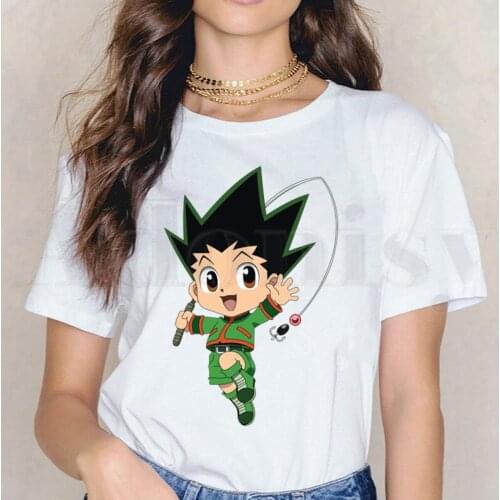 Womens T-shirt Hunter X Hunter Killua Zoldyck Hisoka Kurapika Short Sleeve Female Tops Tees Harajuku VintageT Shirts