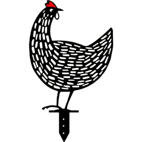 1PC Outdoor Garden Lawn Creative Decoration Chicken Metal Ornaments Acrylic Chicken Pile Decoration Sculpture