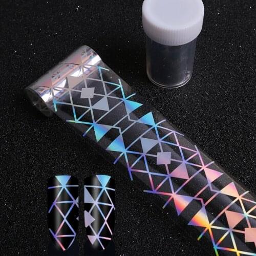 1Pcs Geometry Figure Design Nail Foils Transfer Foil 100*4cm Manicure DIY Image Nail Sticker Tool