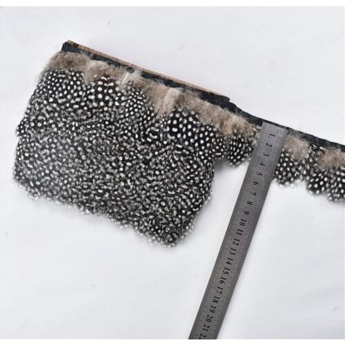 10Meters Guinea Fowl Feathers Trim Ribbon Pheasant Feather for Crafts Trims Costume Sewing Accessories Crafts Decorative Plumas