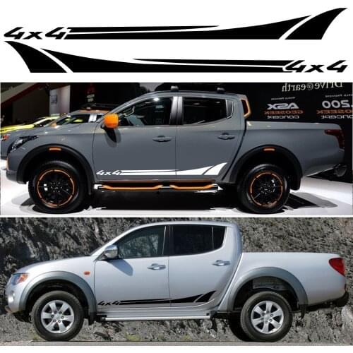 2 Pcs Car Door Side Skirt Vinyl 4x4 Stickers For Ford Ranger Raptor Isuzu Dma Nissan NAVARA Toyota Hilux Pickup Car Accessories