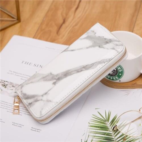 2020 Lady Wallets Purses Totes Feminina Marble Patent Leather Clutch Bags Zipper Card Coin Money Holder Pouch Leisure Time