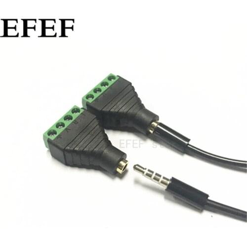 2pcs Video AV Balun 3.5mm 1/8"stereo female to AV Screw Terminal Stereo jack 3.5 mm female 4 pin Terminal Block Plug connector