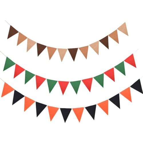 4M 12 Flags Green Red Brwon Black Halloween Flag Christmas Banners Garland Bunting Pennant Baby Shower Birthday Party Decoration