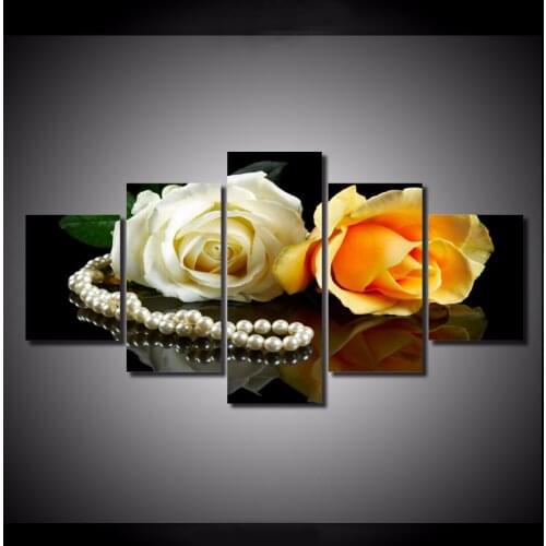 5 Pieces/set Twins Flowers Wall Art Paintings Picture Print on Canvas for Home Decoration Wall Art Picture for Living Room