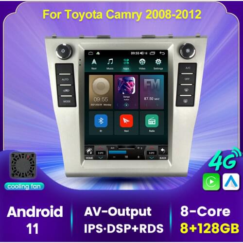 8Core Car Radio Multimedia Player For Toyota Camry 2008-2012 Autoradio 2Din Android 10.0 GPS Navigation Tape Recorder Stereo RDS