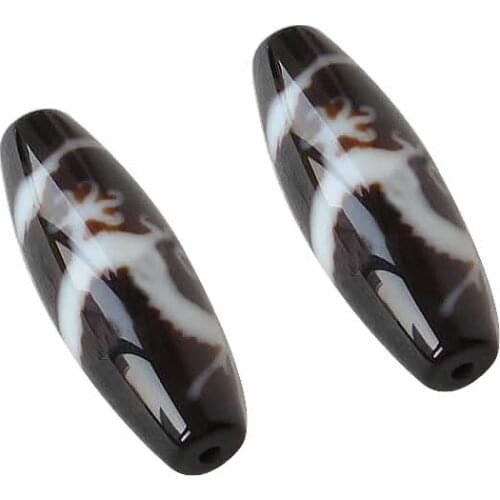 Natural Tibetan Dzi Beads Oval five-claw dragon Grade AAA Agate 13x38mm Hole:Approx 2mm Sold By Lot Free Shipping