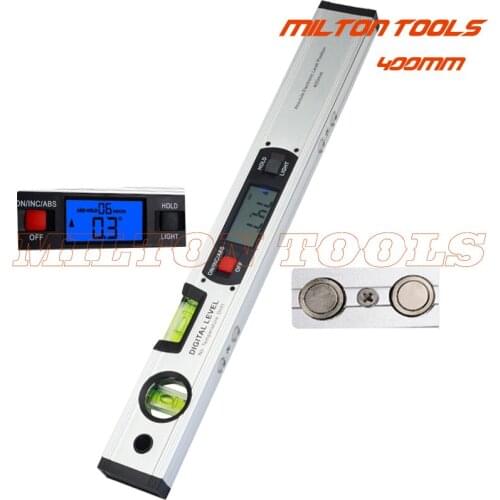 360 Degree Angle Finder Spirit Level 4 Magnets Inclinometer 400mm 16inch Digital digital protrator
