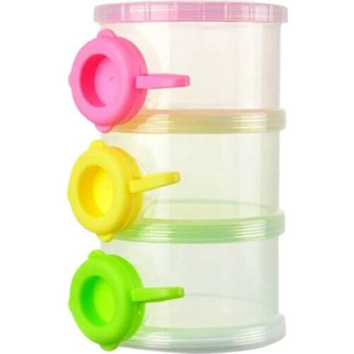 Hot Baby Kids Portable Feeding Milk Powder Travel Removable Three-Layer Cute Container Bottle Practical Storage Milk Box