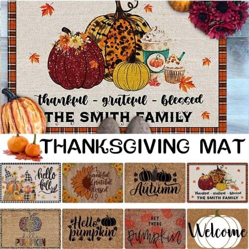 Thanksgiving Home Autumn Dwarf Front Door Mat Carpet Floor Mat Decor Halloween Mat Bottom Indoor Non Slip Textile Garden