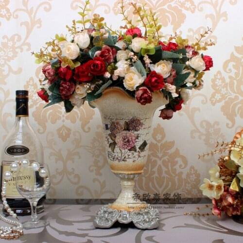 European high-grade small vase wedding gift flowers into the living room coffee table ornaments crafts home decorations Desktop