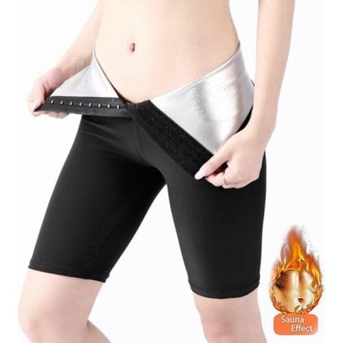 Hot Thermo Women Shapers Sweat Workout Pants Fat Burning High Waist Sauna Slimming Shapewear Pants Weight Loss Suits