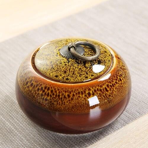 Ceramics tea tin Box Kithen Storage Bottles Food Stash Jar Airtight Smell Proof Container Tea Coffee Storage Tank Small Tea Jar