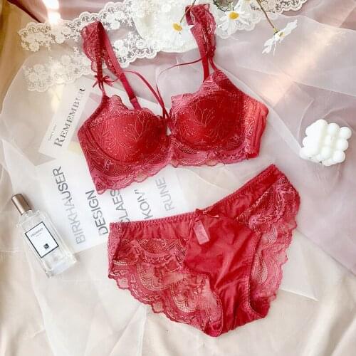 Summer female ultra-thin girls sexy bra underwear panties set lingerie sets transparent bra underwear set bra set large size