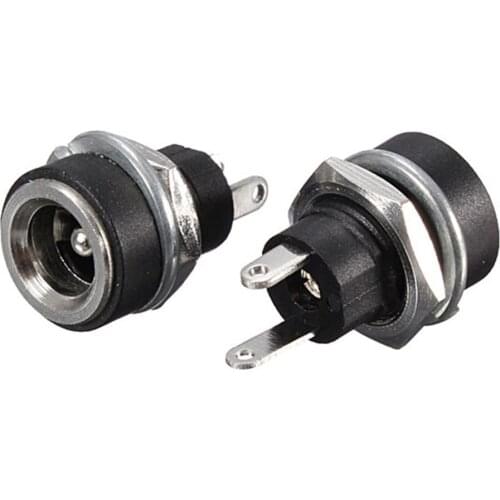 Copper Female Panel Mount Connector 5.5 mm x 2.1mm DC Power Jack Socket
