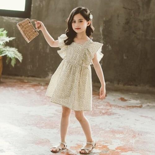 Cute girls floral dress princess summer kids clothes 2020