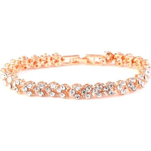 Fashion Luxury Crystal Cuff Bangle Tennis Bracelets Women Party Elegant Indian Jewelry