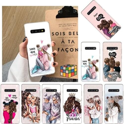 Super Mom Baby Girl Boy Soft Phone Case For Samsung S8 S7 A10 A10S A70E A70S A90 A60 A8S M02 A01 A02 A6 A7 A8 A9 A5 2018 Cover