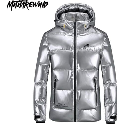 -30 Degree Winter Jacket Men White Duck Down Parks Windbreaker Waterproof Hooded Snow Jacket Men Shiny Parkas Chaqueta Hombre