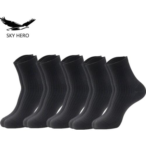 5 pairs/lot Mens Casual Combed Cotton Socks Man Crew Socks Winter Socks Clothes Summer SKY HERO