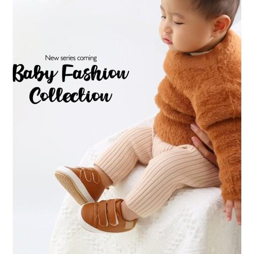 0-18 Months Newborn Baby Infants Leather Shoes Unisex Socks, Walking Anti-Slip Hook and Loop Fasteners Decoration Kids Sneaker
