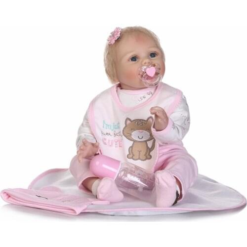 NPKCOLLECTION 2017 new 22inch silicone vinyl real soft touch reborn baby 55CM lifelike newborn baby sweet baby gift for children