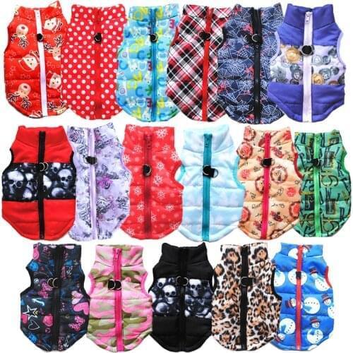 Small Dog Clothes Warm Parka Puppy Dog Jacket Windproof Vest Pets Harness Zipper Coat For Small Dogs Cats Chihuahua Yorkie Outfi