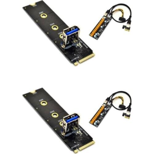 M.2 to PCI-E X16 NGFF Slot Adapter Card+PCIE 1X 16X 6Pin Graphics Card Extension Cable Adapter Board for BTC Mining