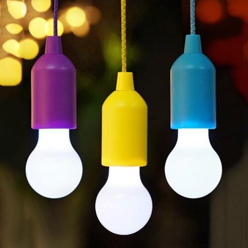 Pull Cord Book Lights Portable LED Bulb Light Hanging Lantern Reading Lamp For Outdoor Camping Closet Kids Room Home Decoration