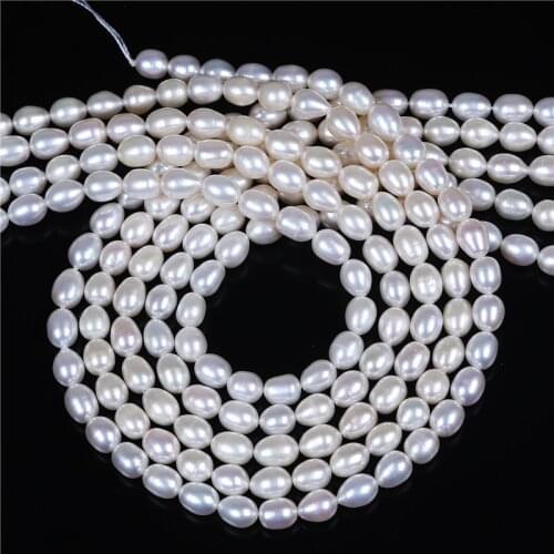 AA quality 6-7mm rice shape freshwater pearl 16 inches per strand wholesale, loose pearl for making jewelry necklace bracelet