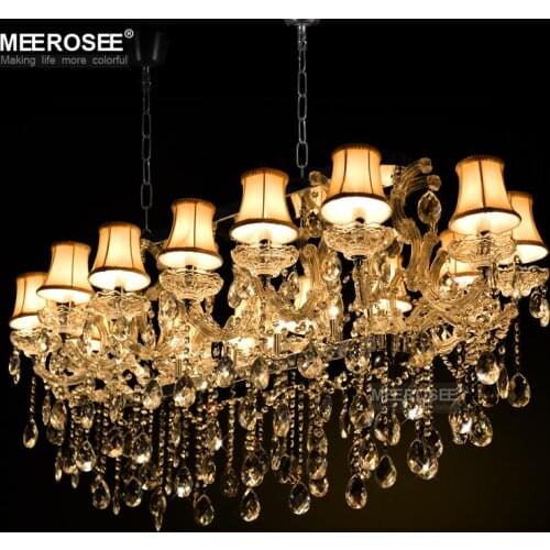 Rectangle Crystal Chandelier Light Fixture Lamparas de techo Hanglamp lustre for Hotel Restaurant Living Room MD32011