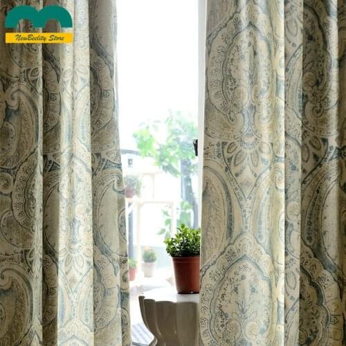 Modern European Style Polyester Printed Curtains Drapes Simple Curtains for Living Dining Room Bedroom Cortinas De Dormitorio