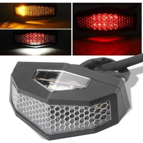 Universal Motorcycle Scooter ATV LED Rear Tail Brake Stop Indicator Signal Lamp Turn Signal Light Retro License Plate Light 12V