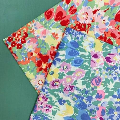 145x50cm Oil Painting Cotton Poplin Printed Sewing Fabric, Handmade Summer Shirt Clothes Cloth