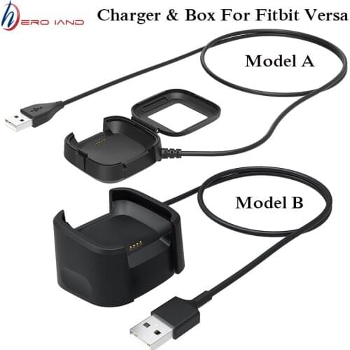 USB Charging Data Cradle Dock Cable For Fitbit Versa Watch Smart Accessories 3FT Black Plastic Cables Over Current Protect