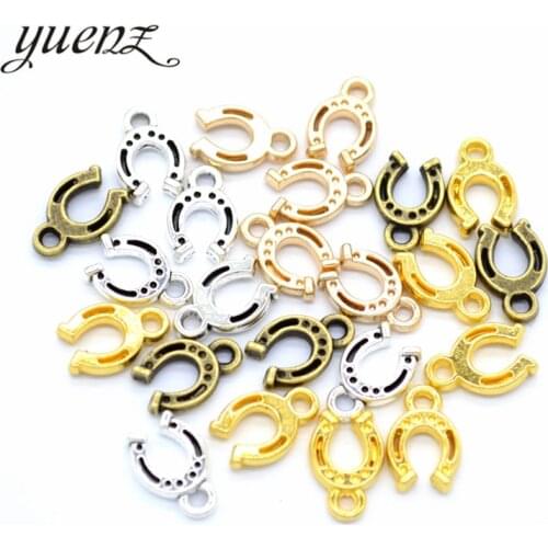 YuenZ 30pcs Antique Silver Plated horses hoof Charms Pendant:DIY for bracelet necklace 11*8mm D9319