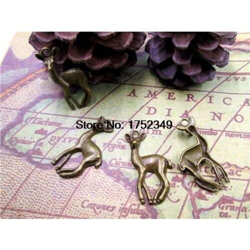 10pcs--Deer charms,Tibetan bronze Sika Deer Pendants/Charms, Cervus Temminck,Pastoral style, DIY Supplies, 33x17mm