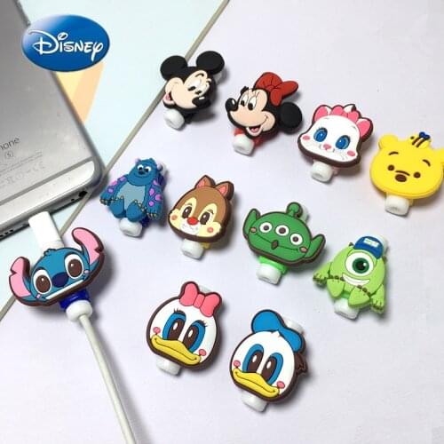 100Pcs Disney USB Cable Protector Data Line Cord Protector Protective Case Cable Winder Cover For IPhone Android Charging Cable