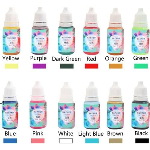 12 Colors Art Ink Natural Pigment Colorant Dye Ink Diffusion UV Epoxy Resin Jewelry Making