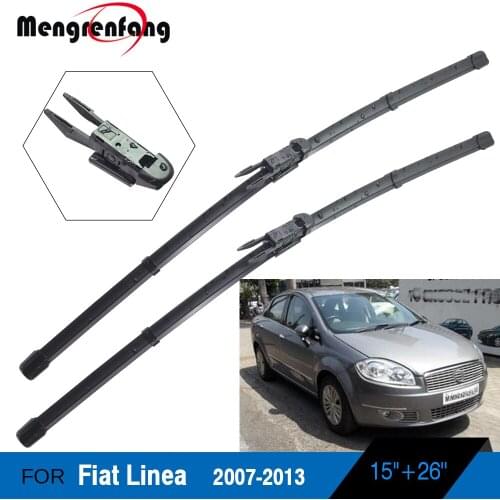 2 Pieces Car Front Windscreen Wiper Blades Soft Rubber Wiper Pinch Tab Arms For Fiat Linea 2007 2008 2009 2010 2011 2012 2013