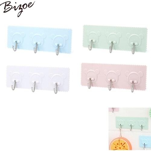 Kitchen Sticker Bathroom Hook Sticker Hook Hooks Stick Nail-free Rolling Hooks Towel Racks Holder 2PCS