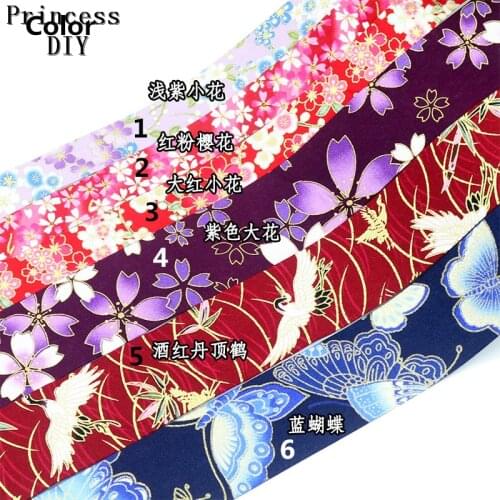 5m/Lot 10 25mm 50mm Flower Cotton Fabric Riband Sakura Ribbon Butterfly Handmade Tape DIY Dog Collar Bowknot Accessories Trim