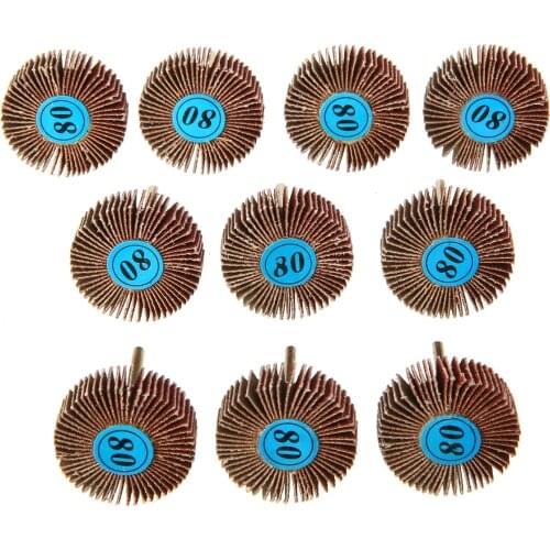 10pcs 80 Grit Abrasive Flap Wheels Sanding Discs Set Flap Sanding Disc Polish Rotary Tools for Power Tool