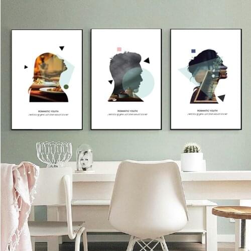 Abstract Romantic Youth Wall Art Canvas Paintings Food Photo Head Posters Wall Art Prints and Posters Living Room Home Decor