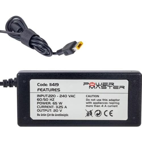 NOTEBOOK ADAPTER SL-NBA14 IBM * LENOVO 20V/3.25A USB TYPE END THERE