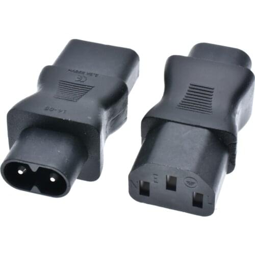 IEC 320 C8 male to C13 3Pin female power adapter, C13 to c8, C8 to C13 IEC 3Pin Female to 2Pin Male