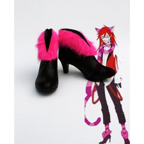 New Black Butler Kuroshitsuji Grell Sutcliff Cosplay Boots Anime Shoes