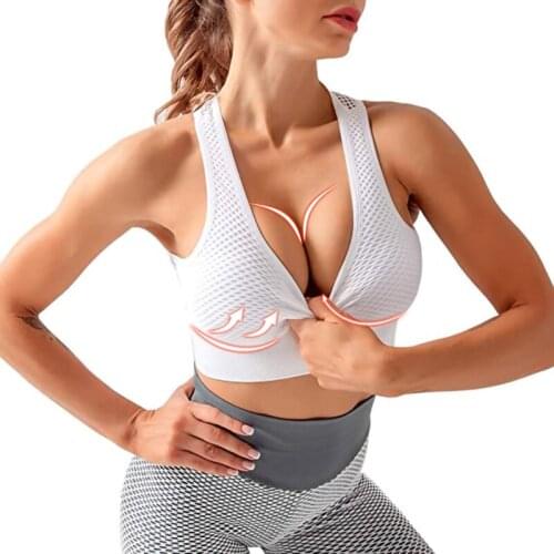 Quick Dry Women Sports Bras Mesh Breathable Sports Female Gym Fitness Sports Underwear Female Seamless Running Yoga Bra Top